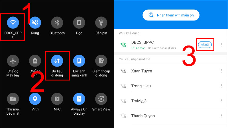 Kết nối với mạng cần sử dụng